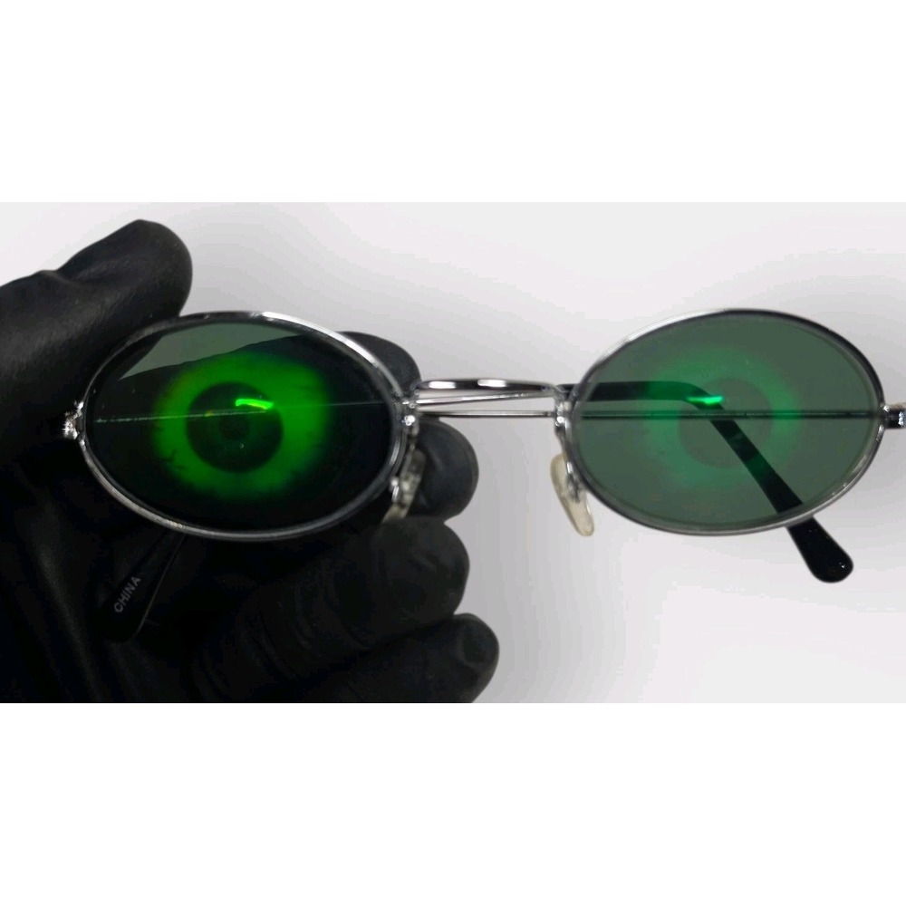 NEW 90s ROUND Slim EYES Hologram Sunglasses, Unworn Original Vintage Glasses NOS